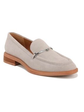 Franco Sarto Eda Bit Buckle Loafer 7.5 NEW Slip-On Suede Neutral Horsebit Chic